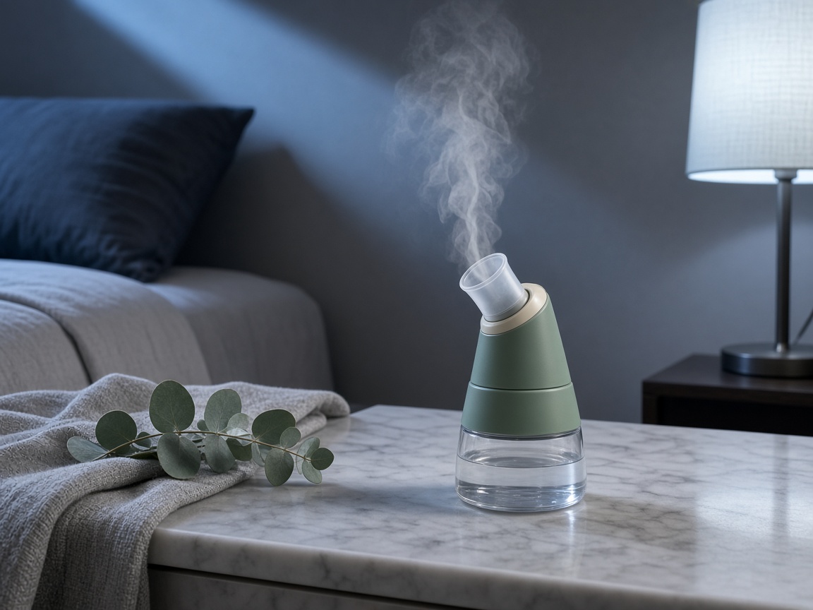 Inhalador de vapor de cerámica encendido por la noche